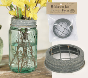 CT360288T Mason Jar Flower Frog Barn Roof